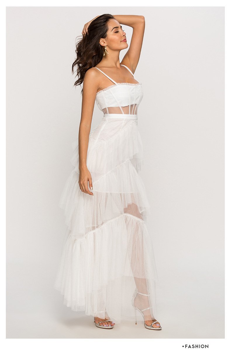 Karen® | Maxi Mesh Slip With Leather Corset