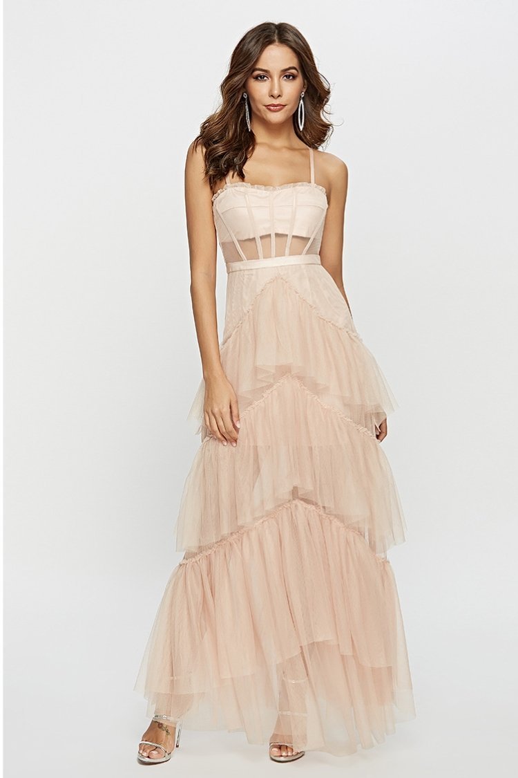 Karen® | Maxi Mesh Slip With Leather Corset