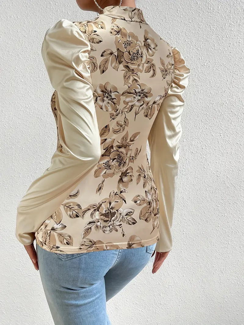 Ginevra® | Satin Blouse With Puff Sleeves