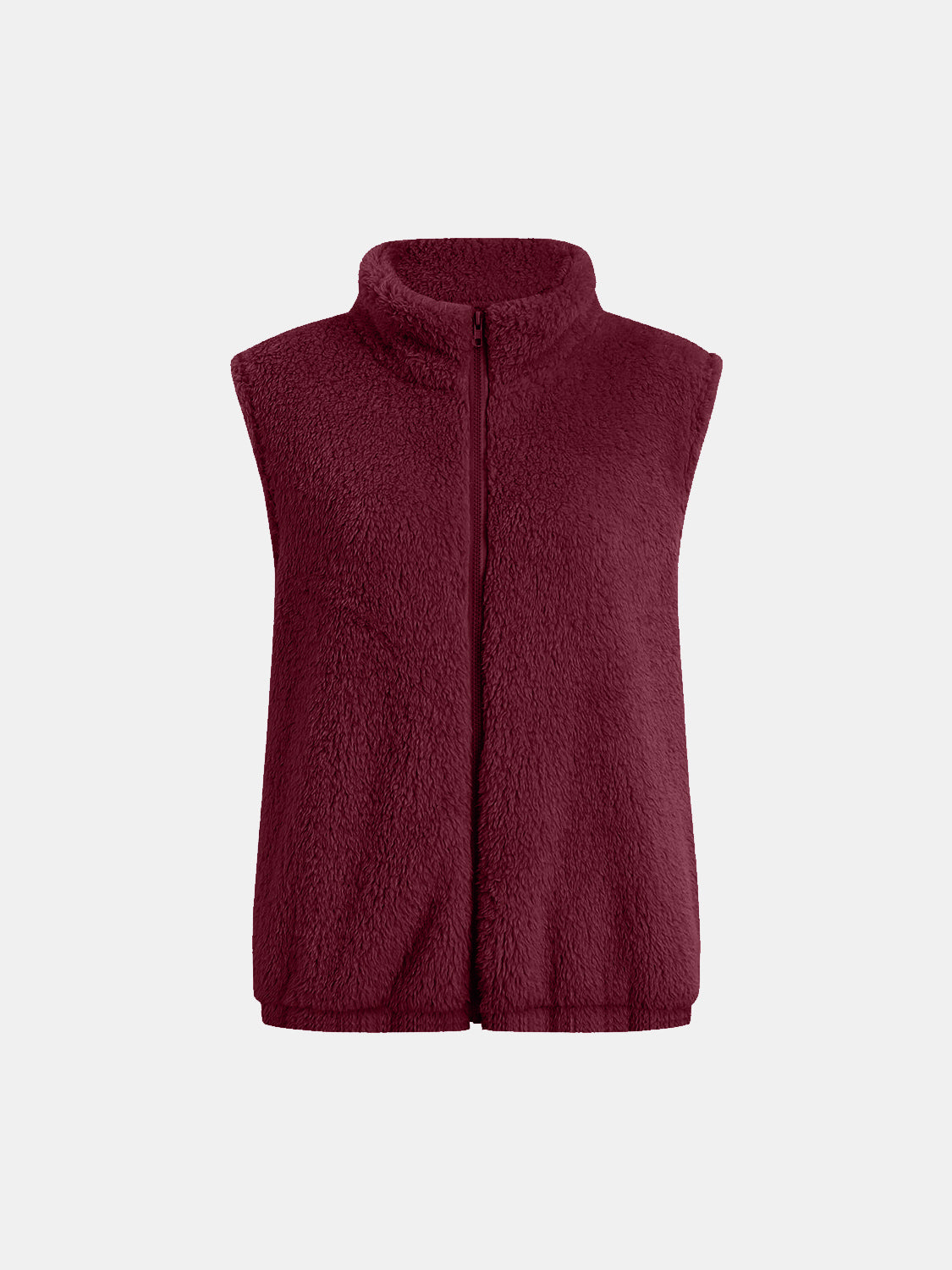 Leonor | Fluffy vest coat with zip closure and full size pockets