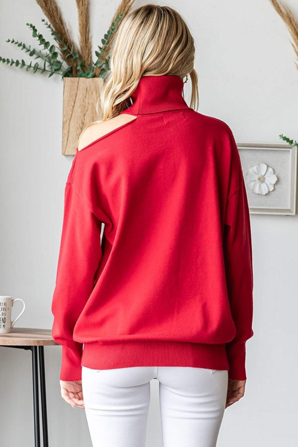 Marina | First Love turtleneck sweater with cut shoulders