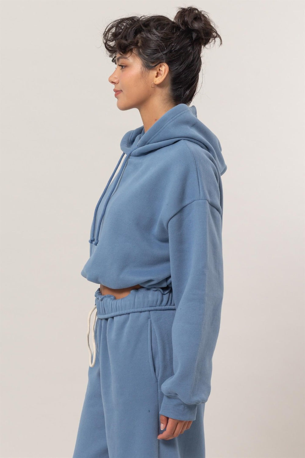 Martina | Cropped hoodie with bubble hem