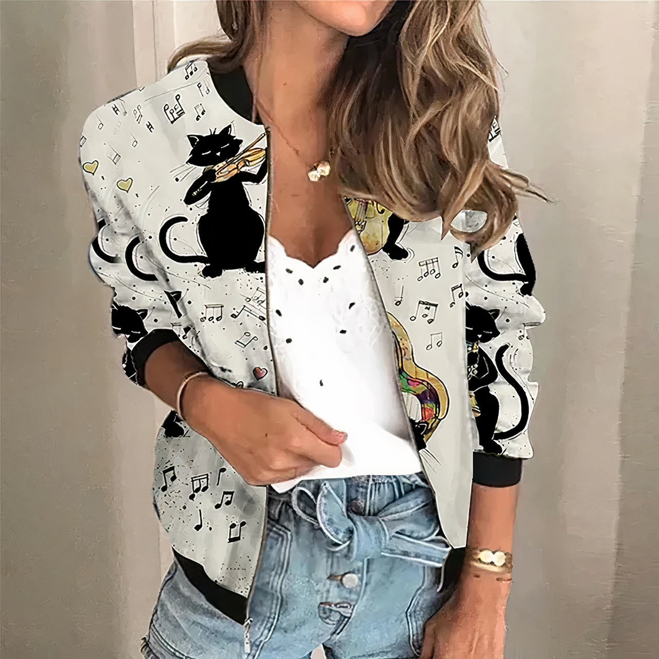 Lucía® | Printed Zip-Up Jacket Grace