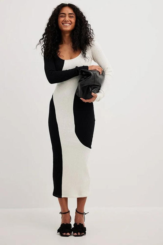 Belén® | Contrast Knit Midi Dress