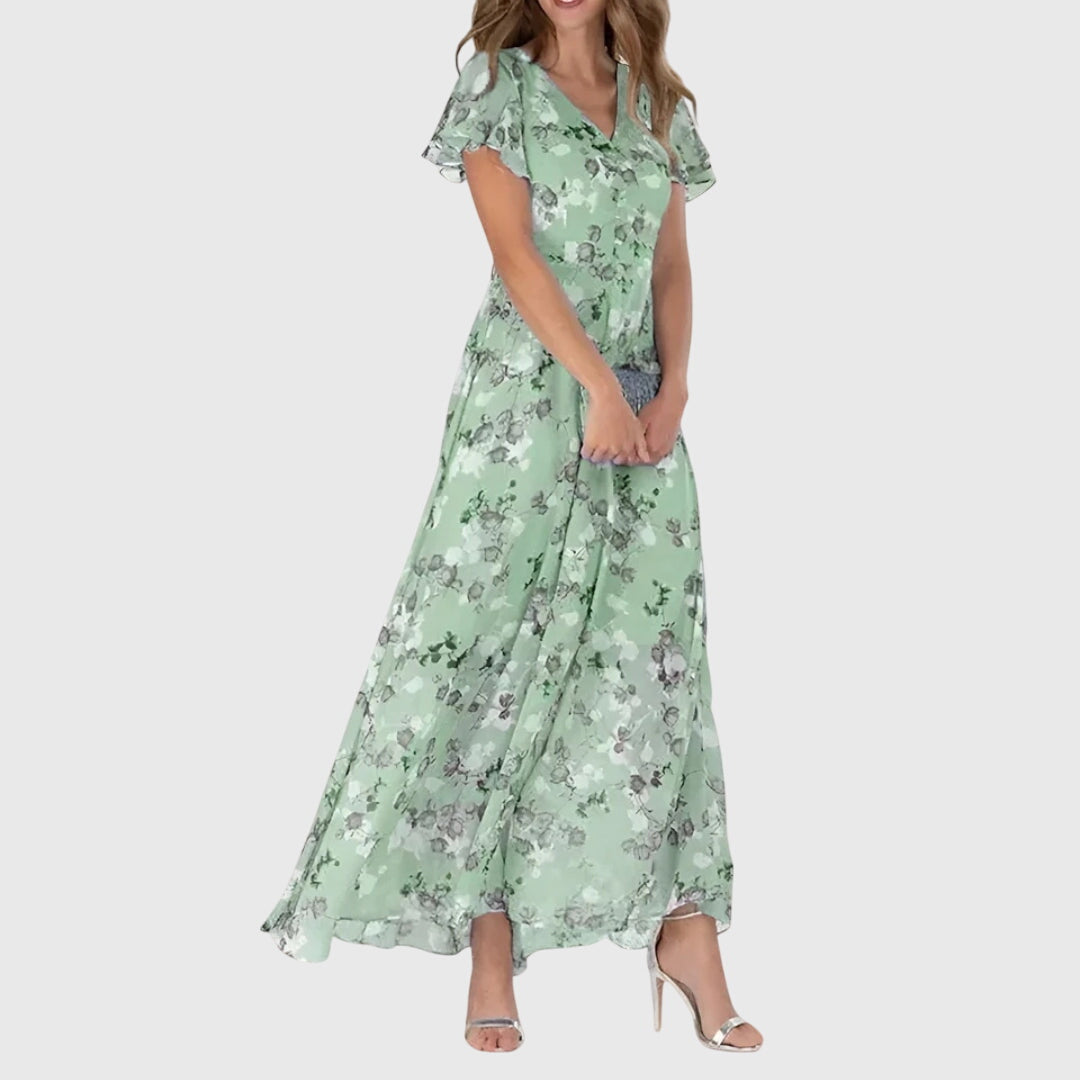 Betty | Women's V-Neck Floral Maxi Dress