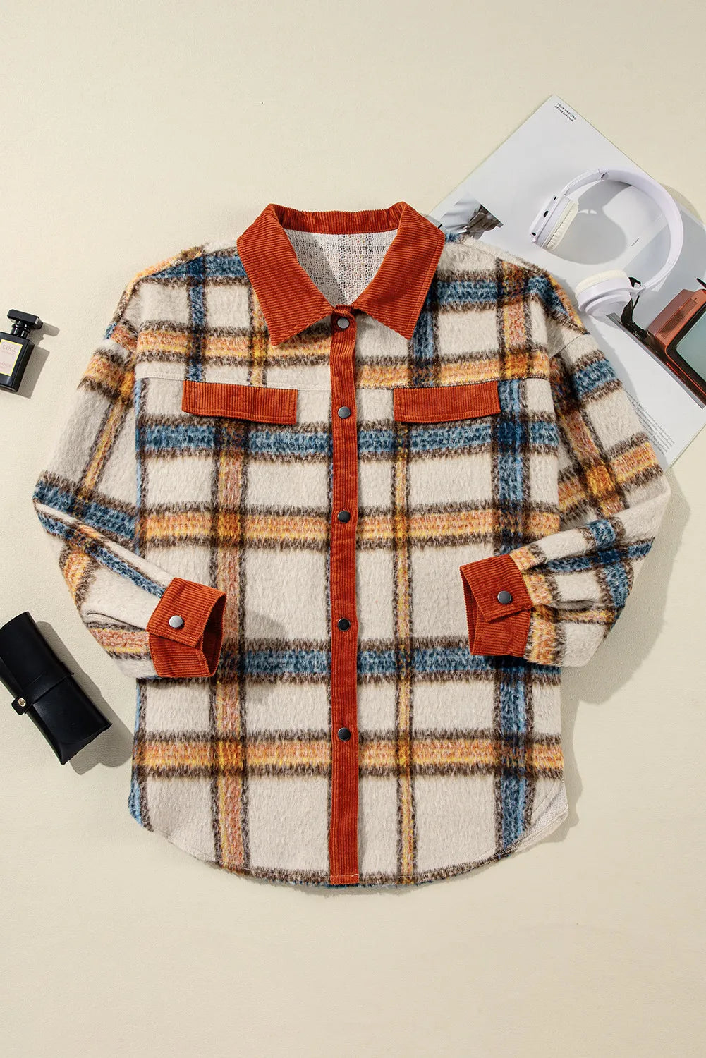 Damaris | Oversized checked button-down jacket
