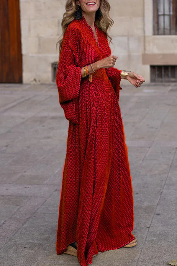 Mercedes® | Women's geometric long-sleeved dress