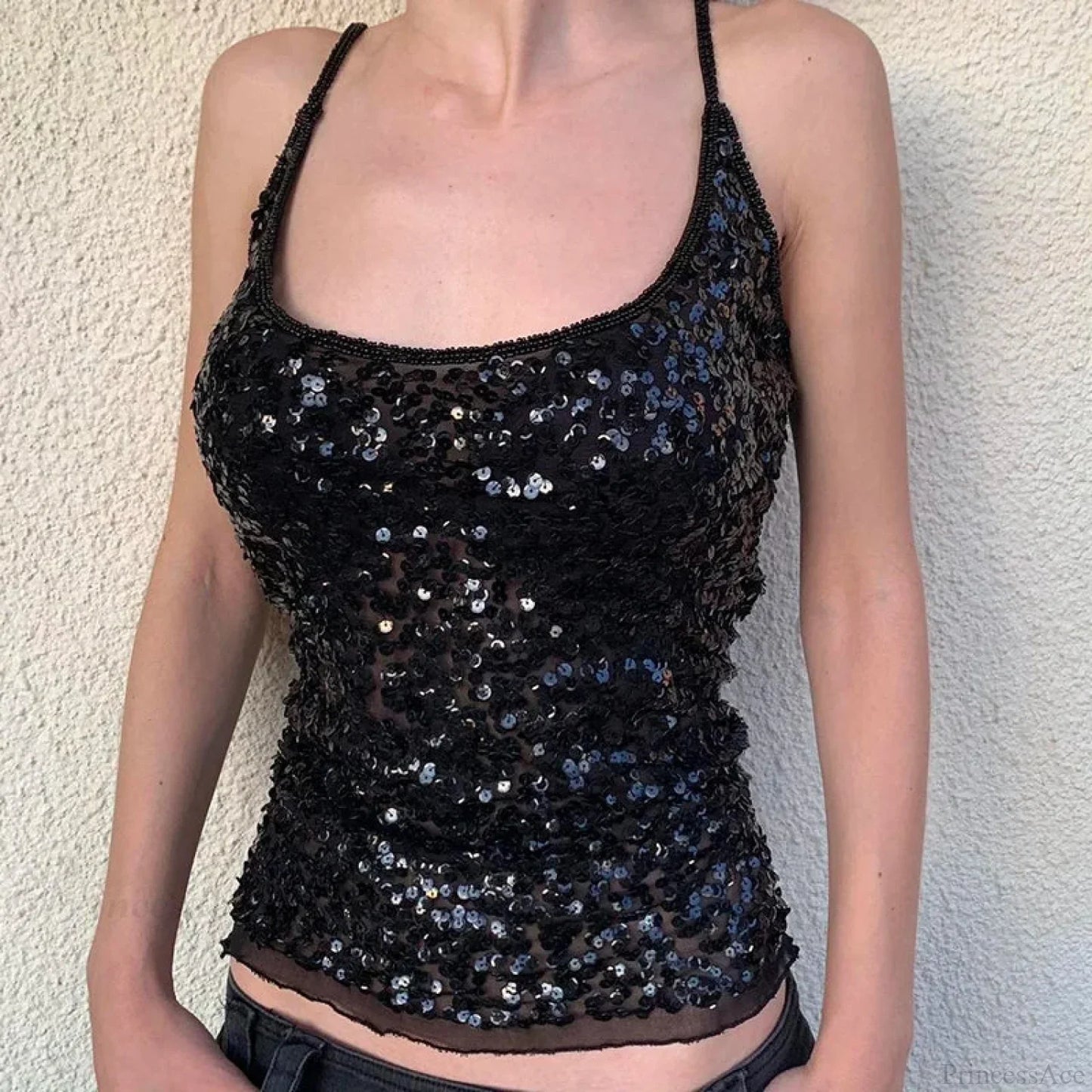 Black Sheer Crop Top