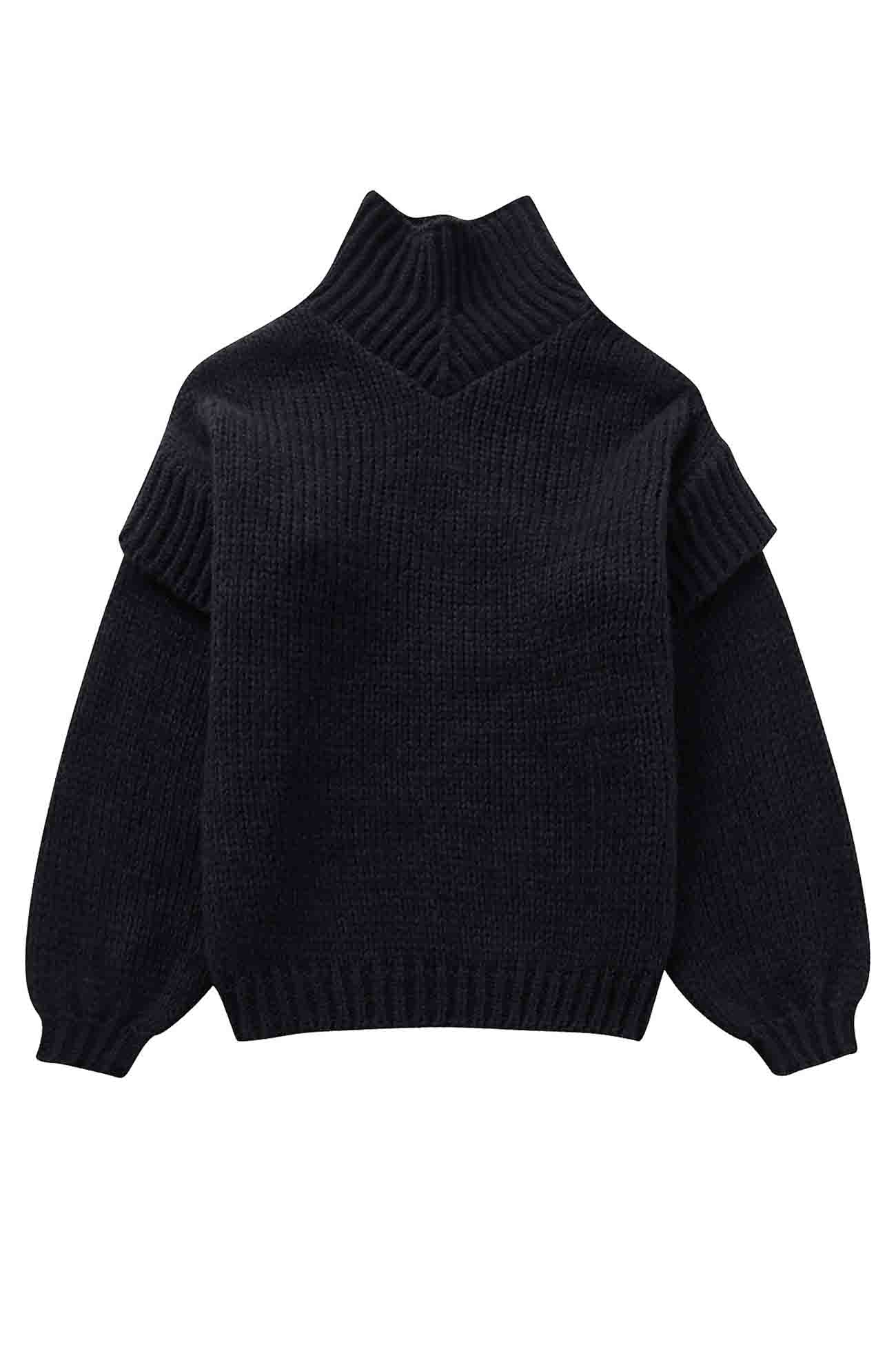 Carina | Solid color sweater with long sleeves and a cowl neckline