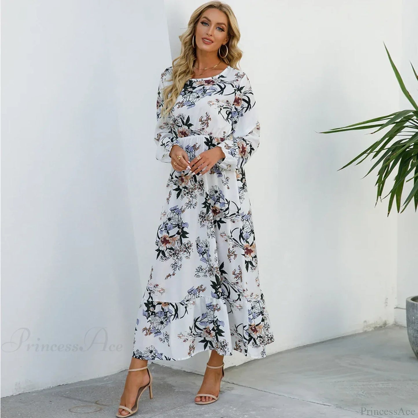 Bohemian Women’s Chiffon Floral Maxi Dress