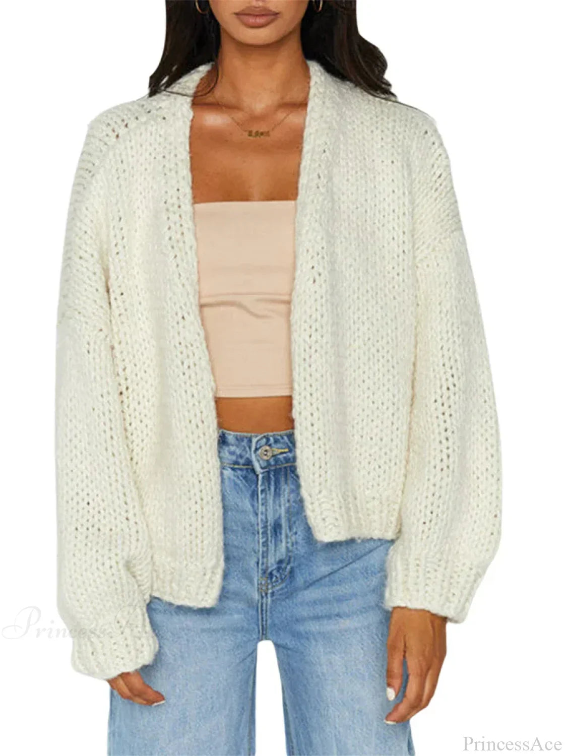 Bow Tie Front V-neck Cardigan