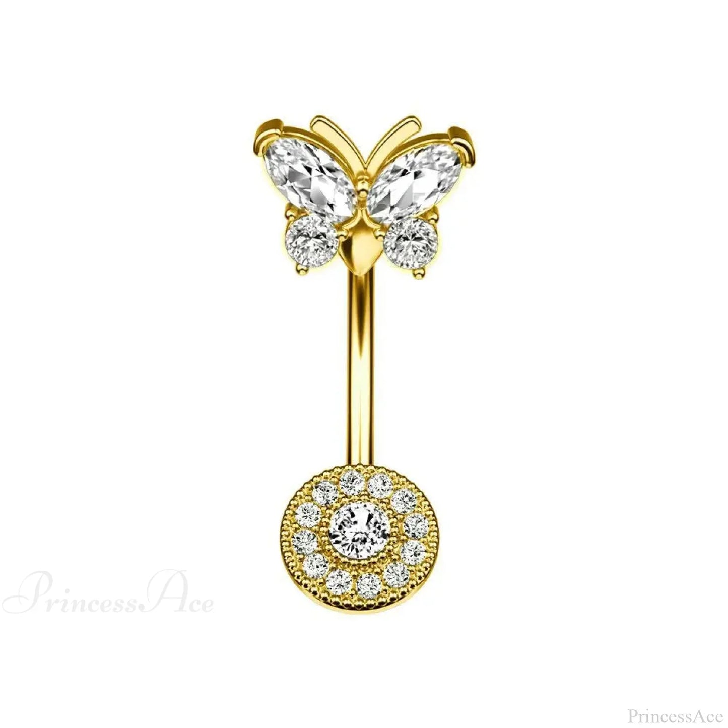 Butterfly CZ Sparkling Gothic Belly Ring