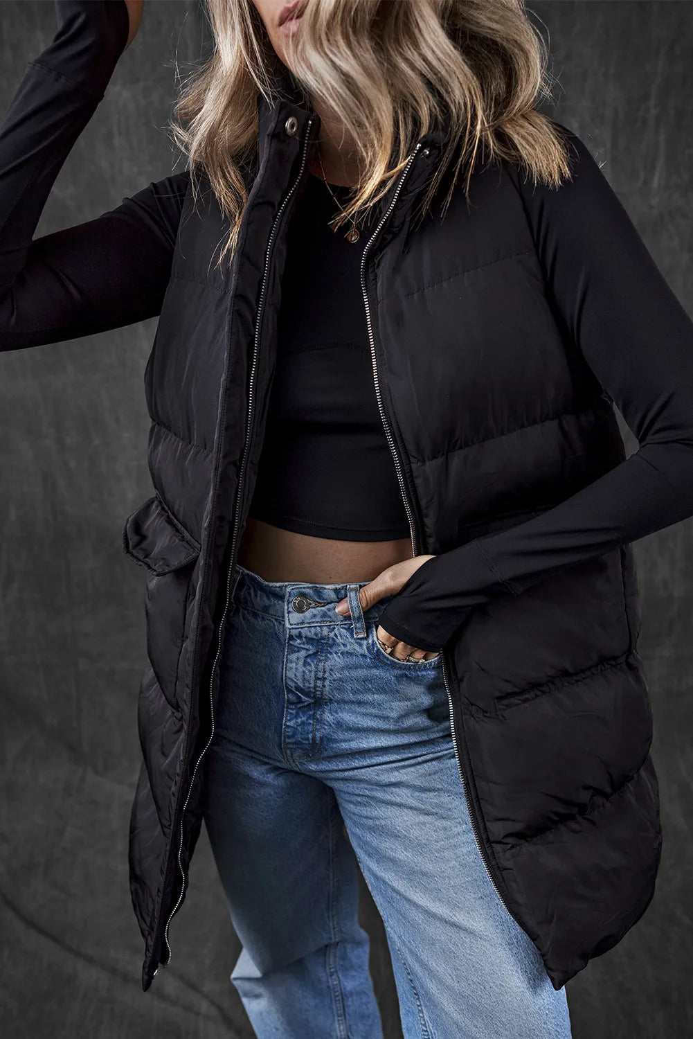 Giovanna | Vest coat with zip and pockets