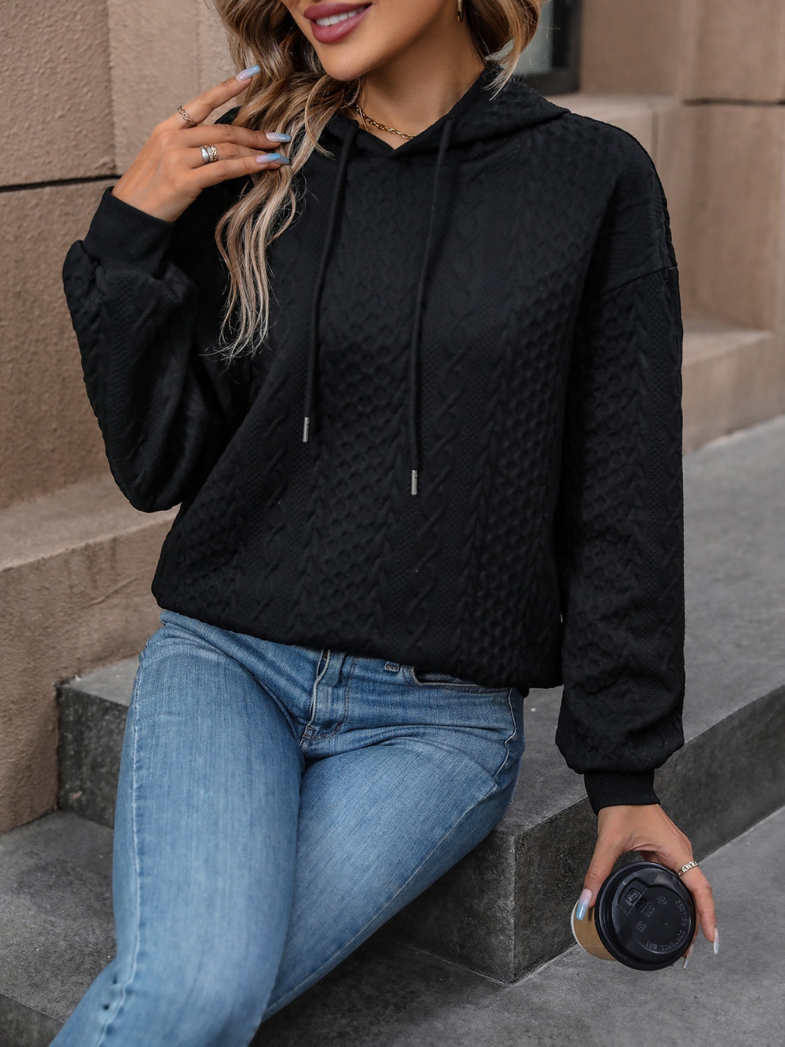 Lorena | Drawstring hoodie with long sleeves