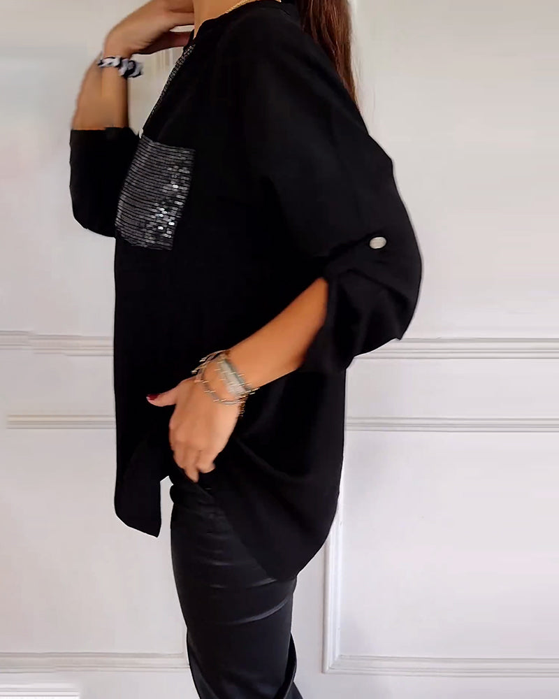 Juana® | Women'S Button-Front Blouse With Sequin Trim
