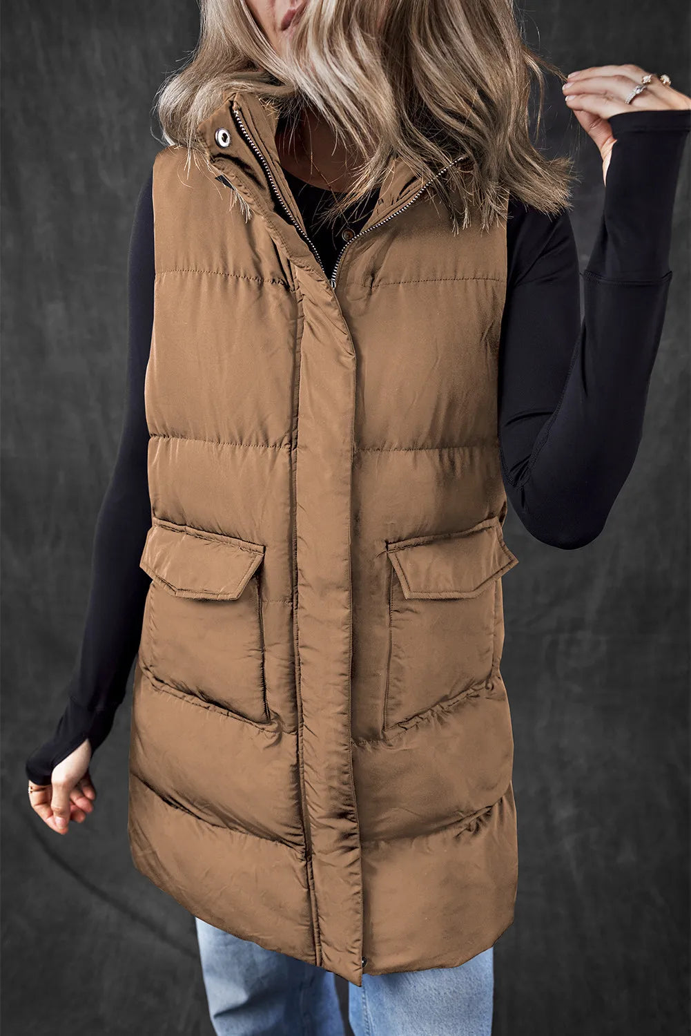 Giovanna | Vest coat with zip and pockets