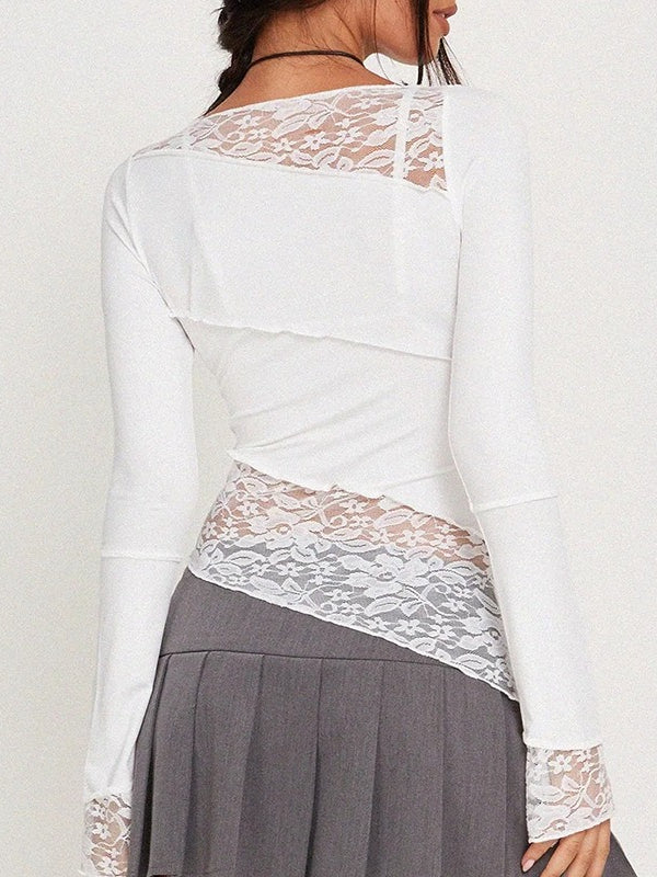 Vintage Slim Fit Floral Detail Long Sleeve Long Sleeve Tee