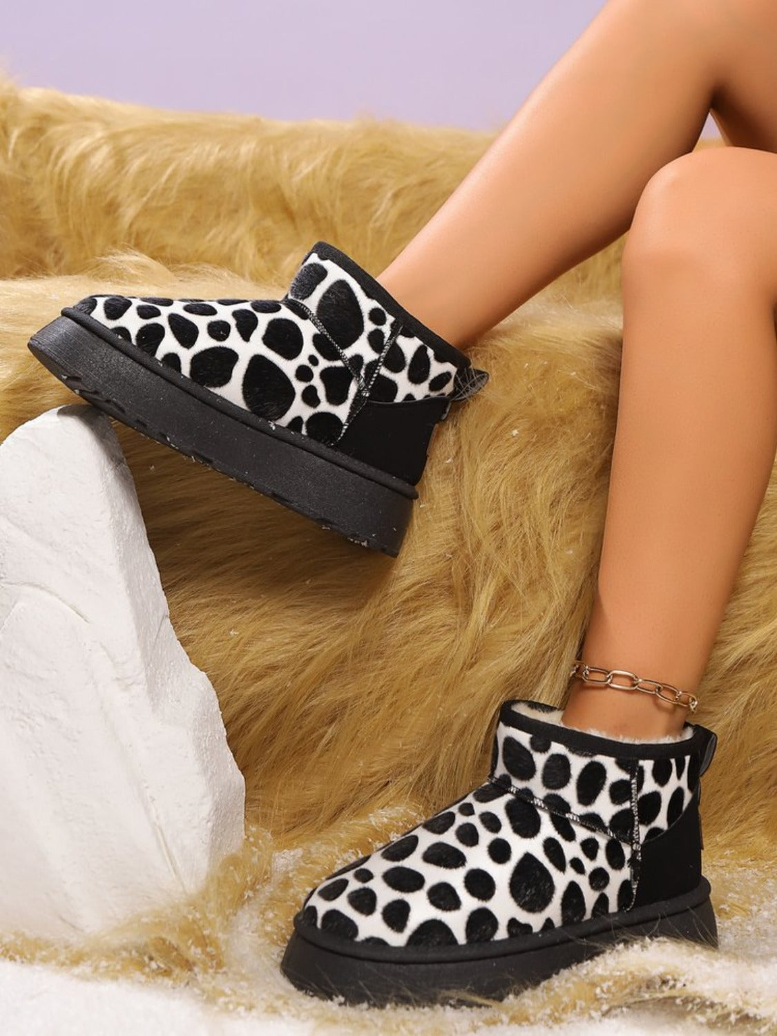 Carina | Animal print thermal platform boots