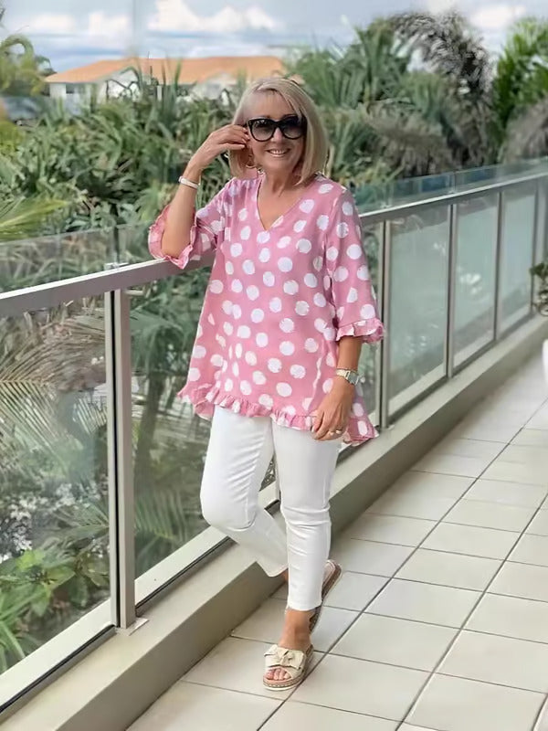 Dulce | Vintage Printed Top with Timeless Elegance for Women