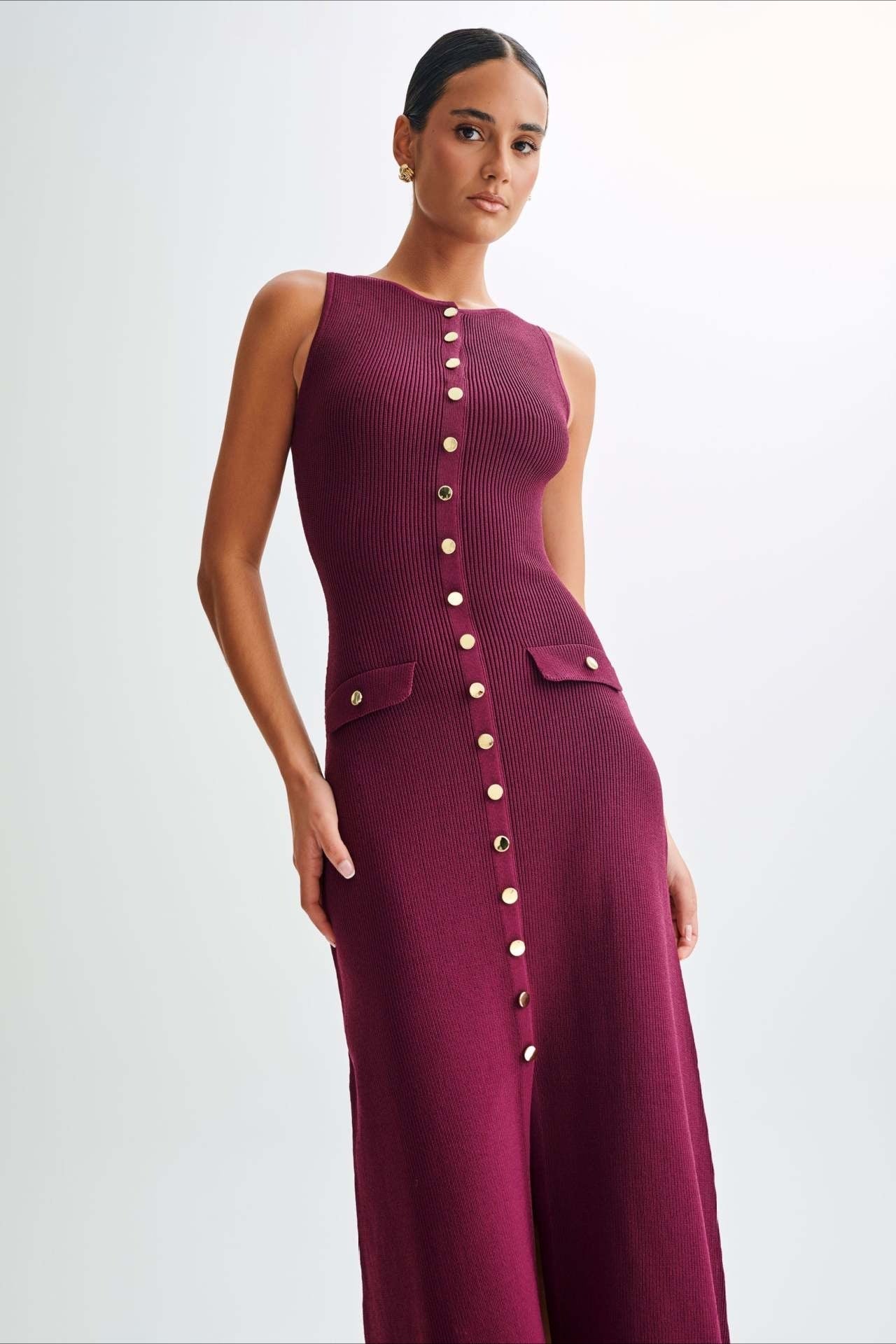 Knit Sleeveless Bodycon Sweater Dress
