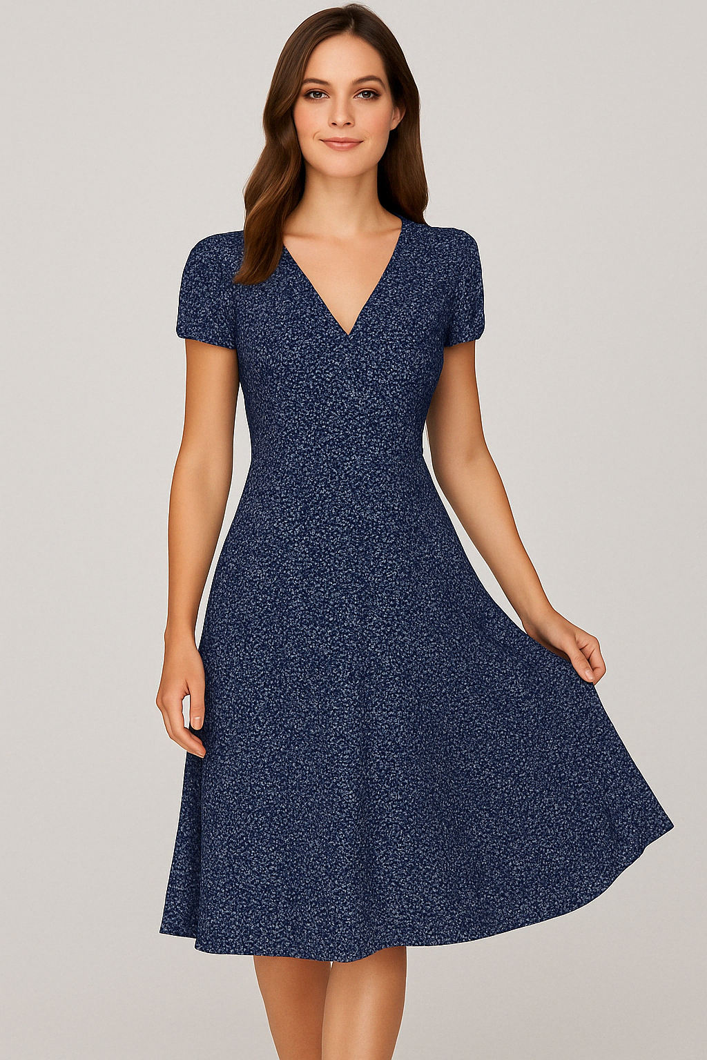 Candice | Women's V-Neck A-Line Midi Dress