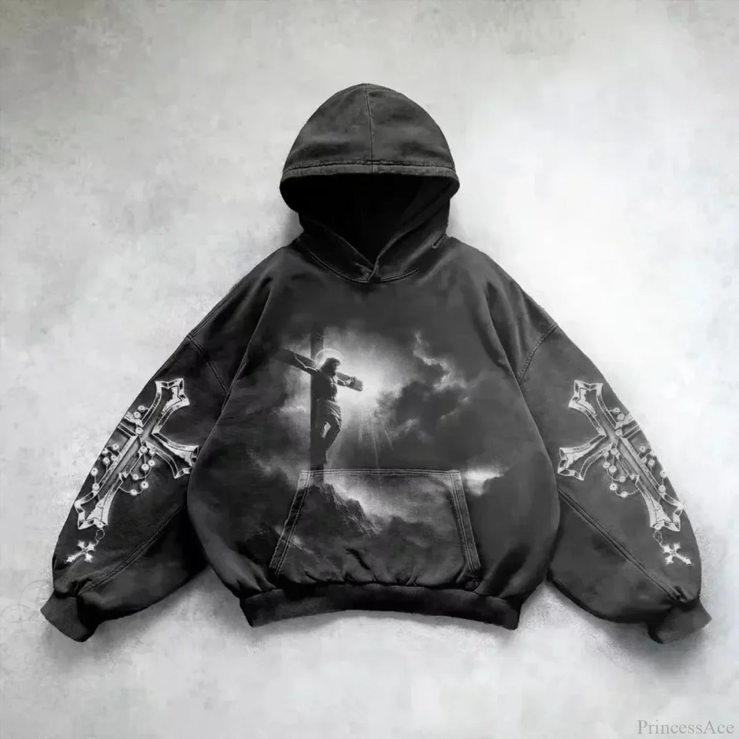 Casual Vintage Print Hoodie