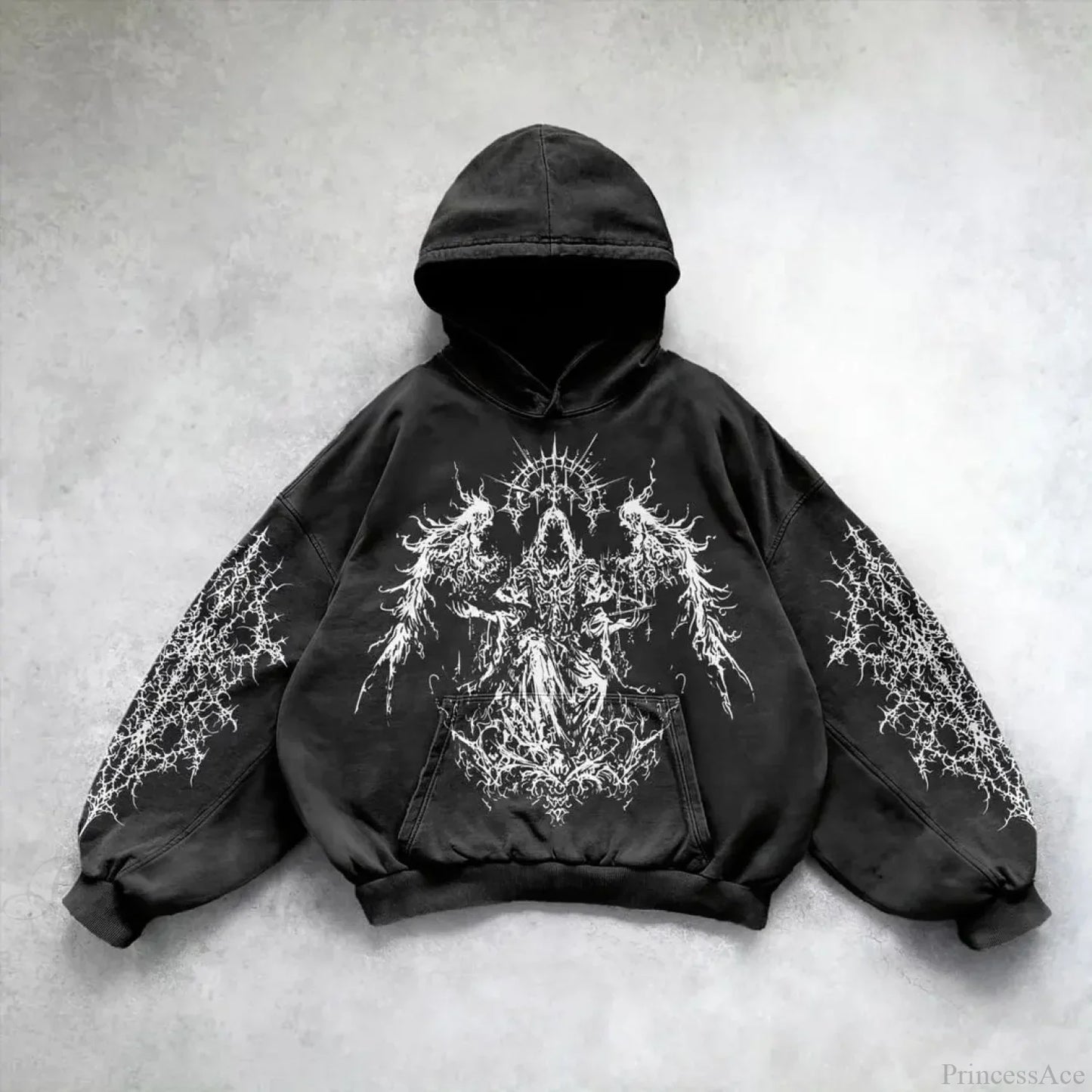 Casual Vintage Print Hoodie