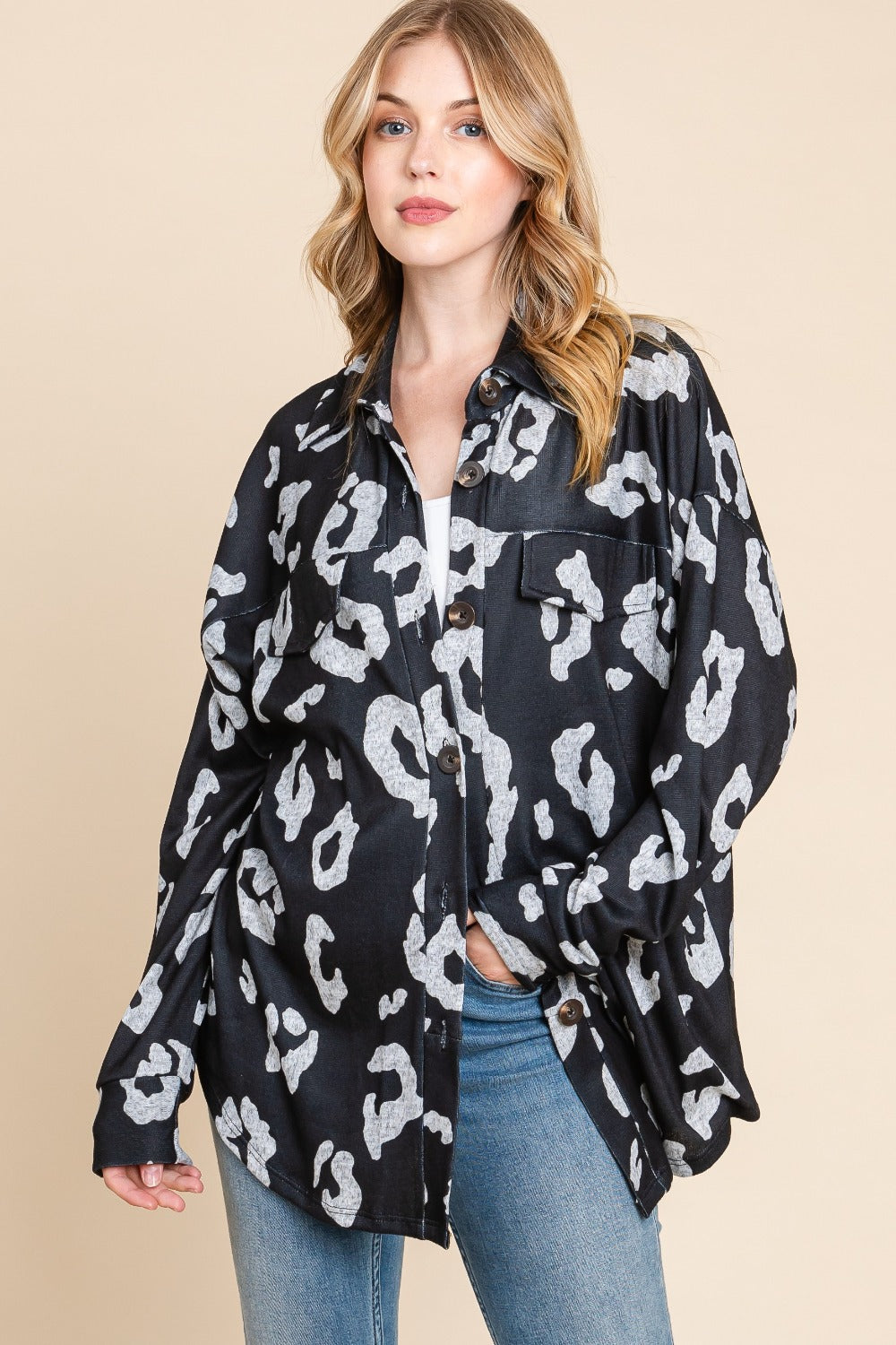 Raquel | Animal print buttoned cardigan