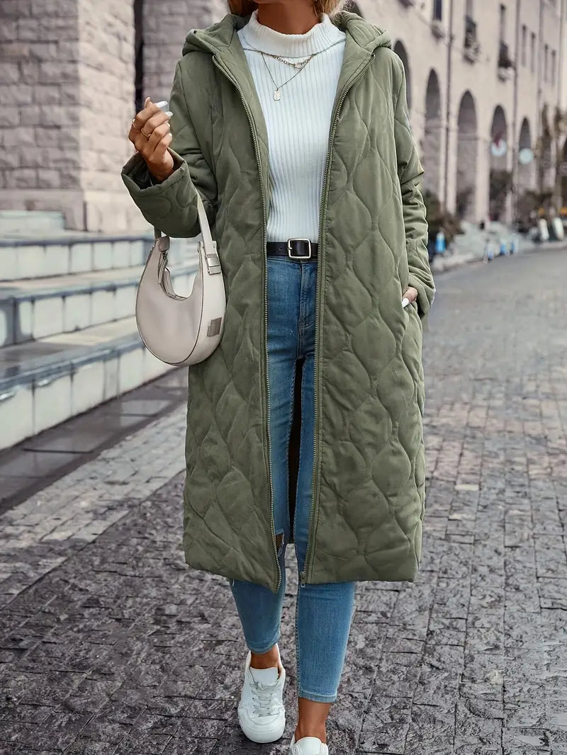 Liliana | Long-sleeved, padded cotton coat with hood