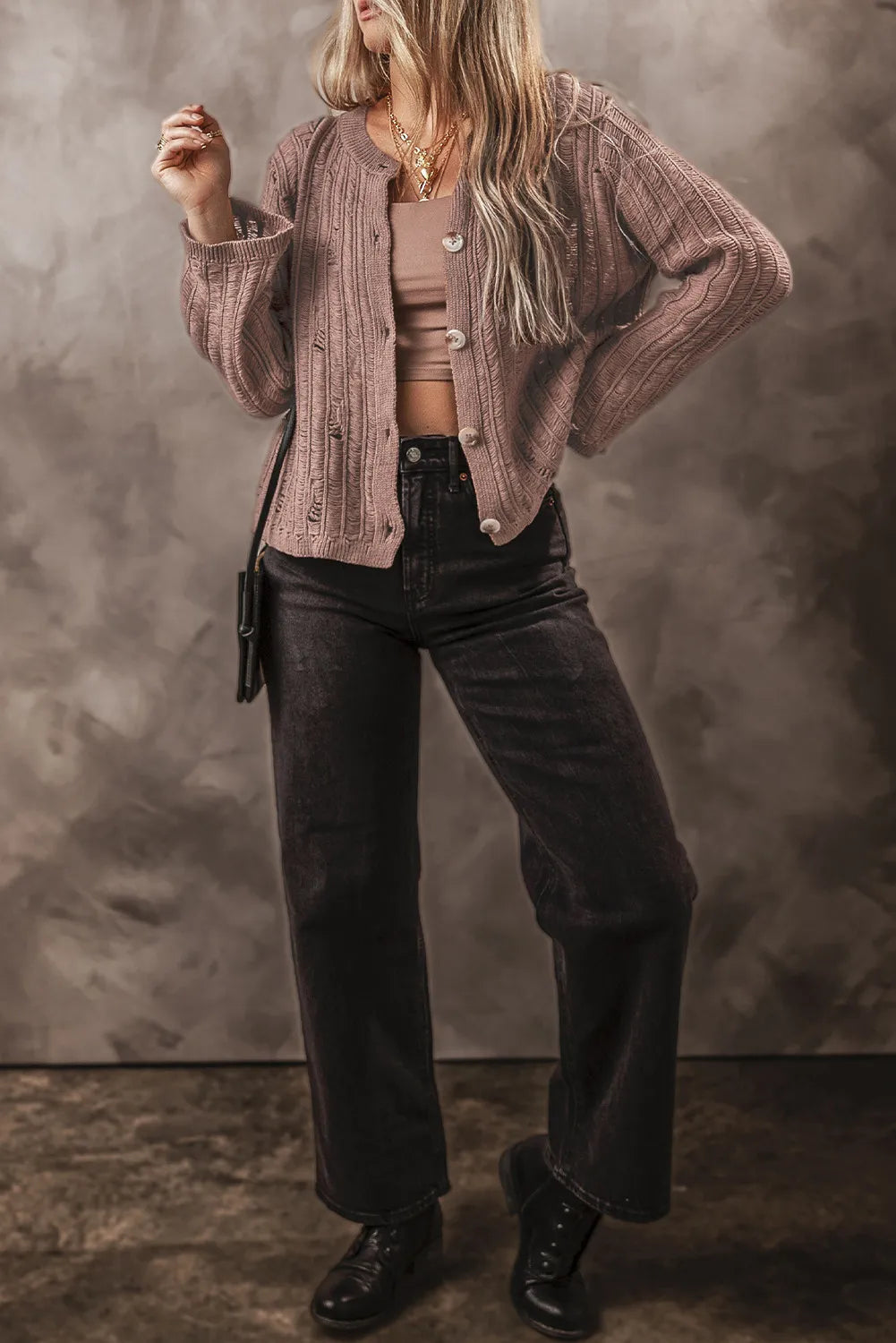 Rosanna | Long sleeve cardigan with buttons