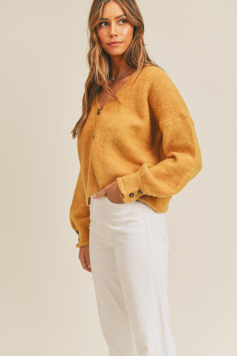 Angela | MABLE long-sleeved cardigan with button placket