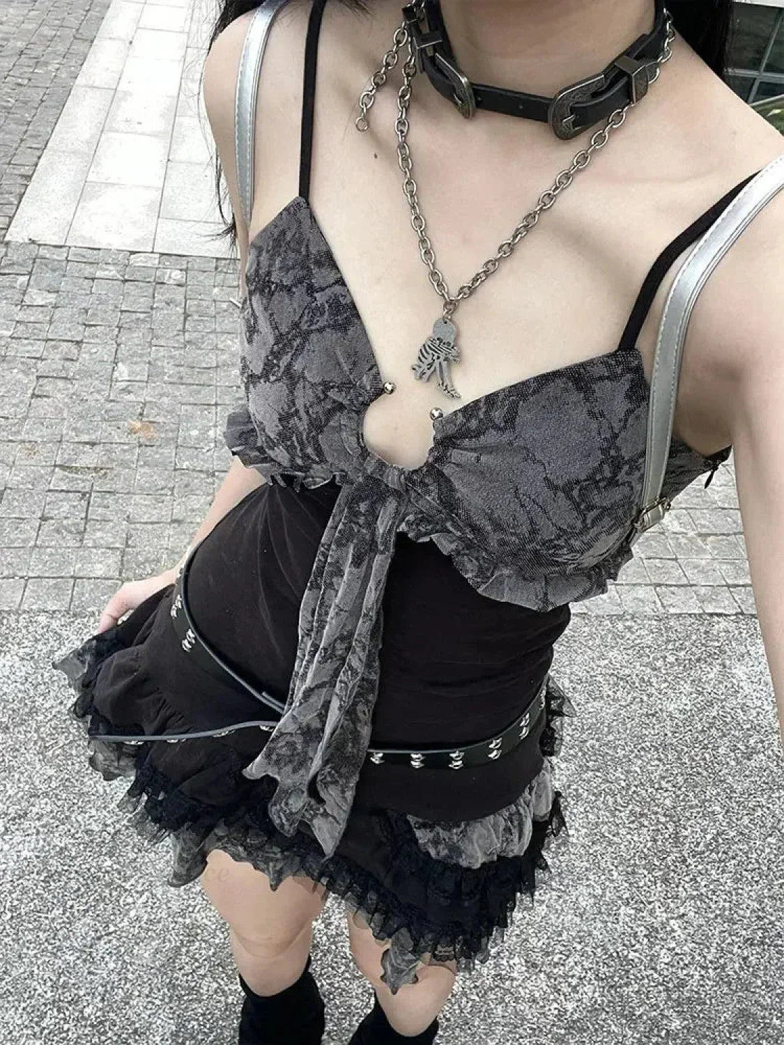 Charming Lace Camisole Mini Dress