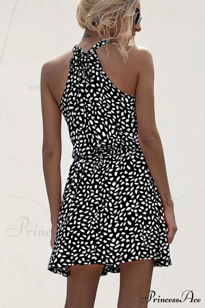 Chiffon Lace Solid Trendy Color Mini Dress