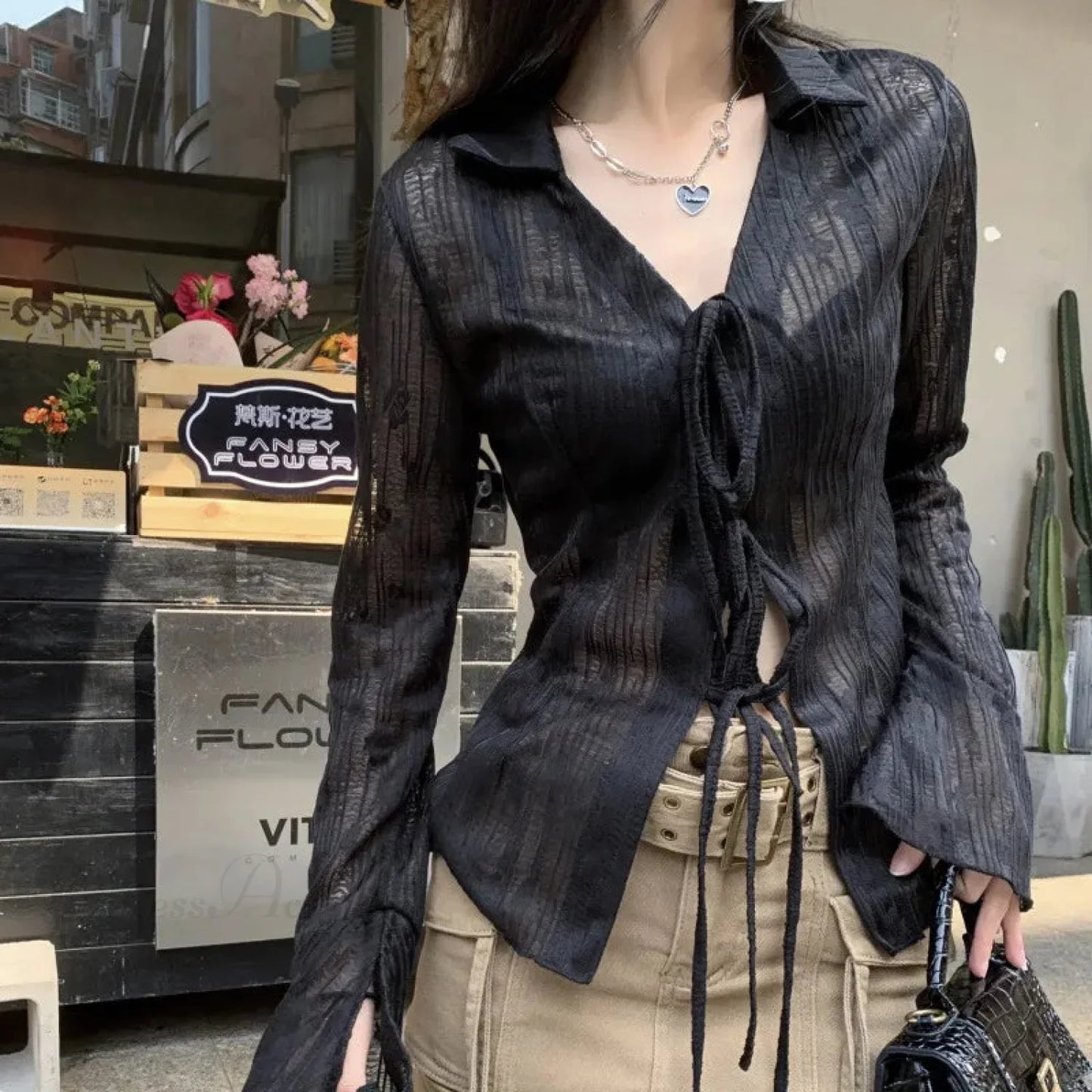 Clear Lace Transparent Shirt