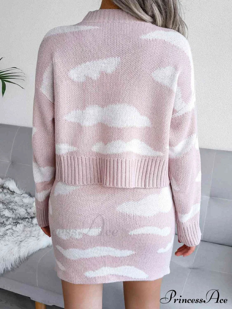 Cloud-Kissed Dreams Stylish Knitted Two-Piece Set