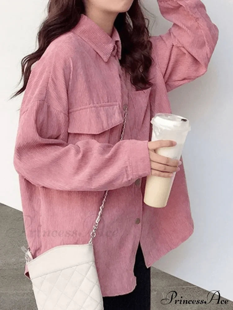 Coral Velvet Graceful Open Front Coat