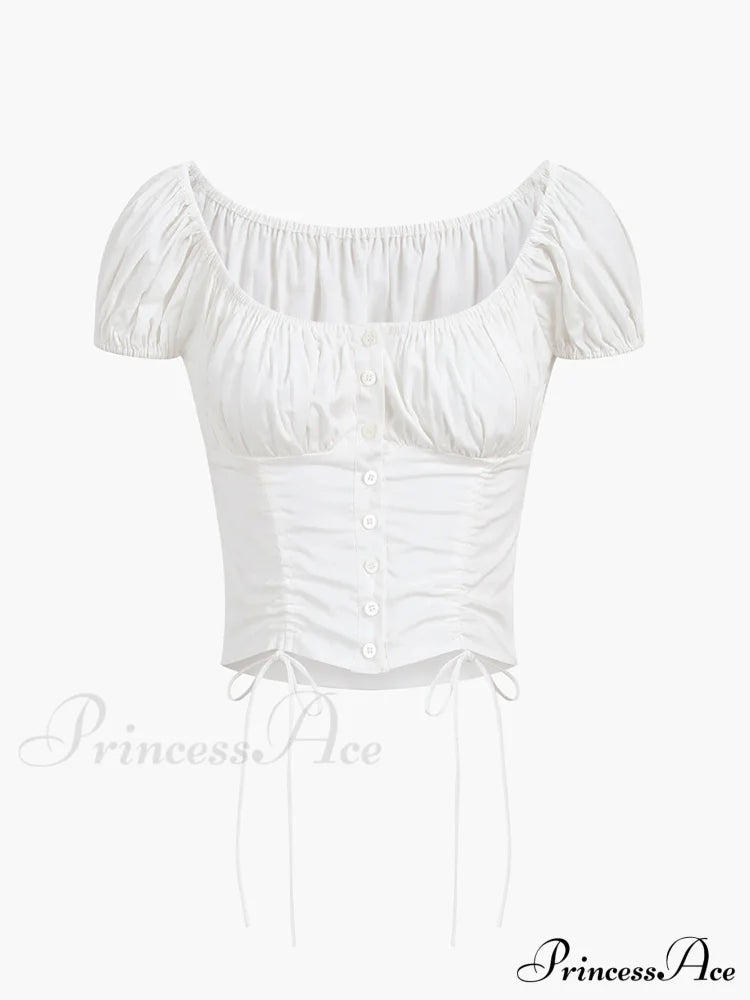 Cowgirl Aesthetics Drawstring Trendy Corset Crop Top
