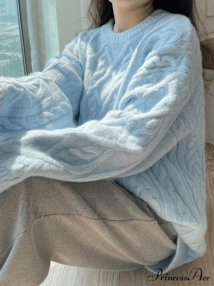 Warm Soft High-neck Loose Knit Sweater