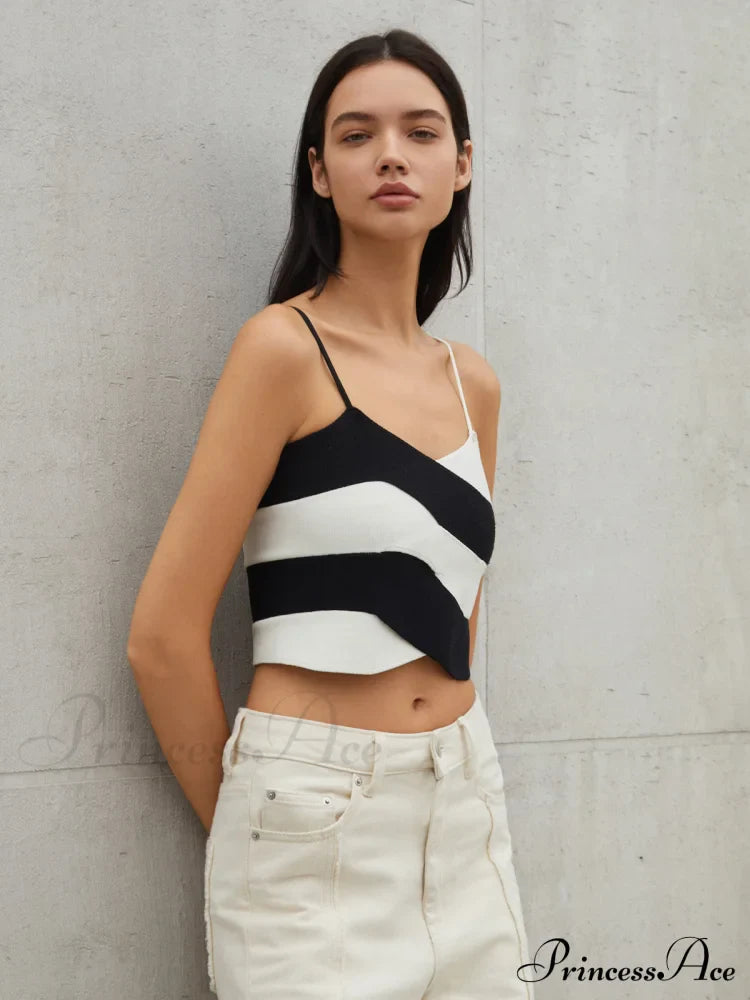 Cross Layer Crop Trendy Cami Sweater Vest