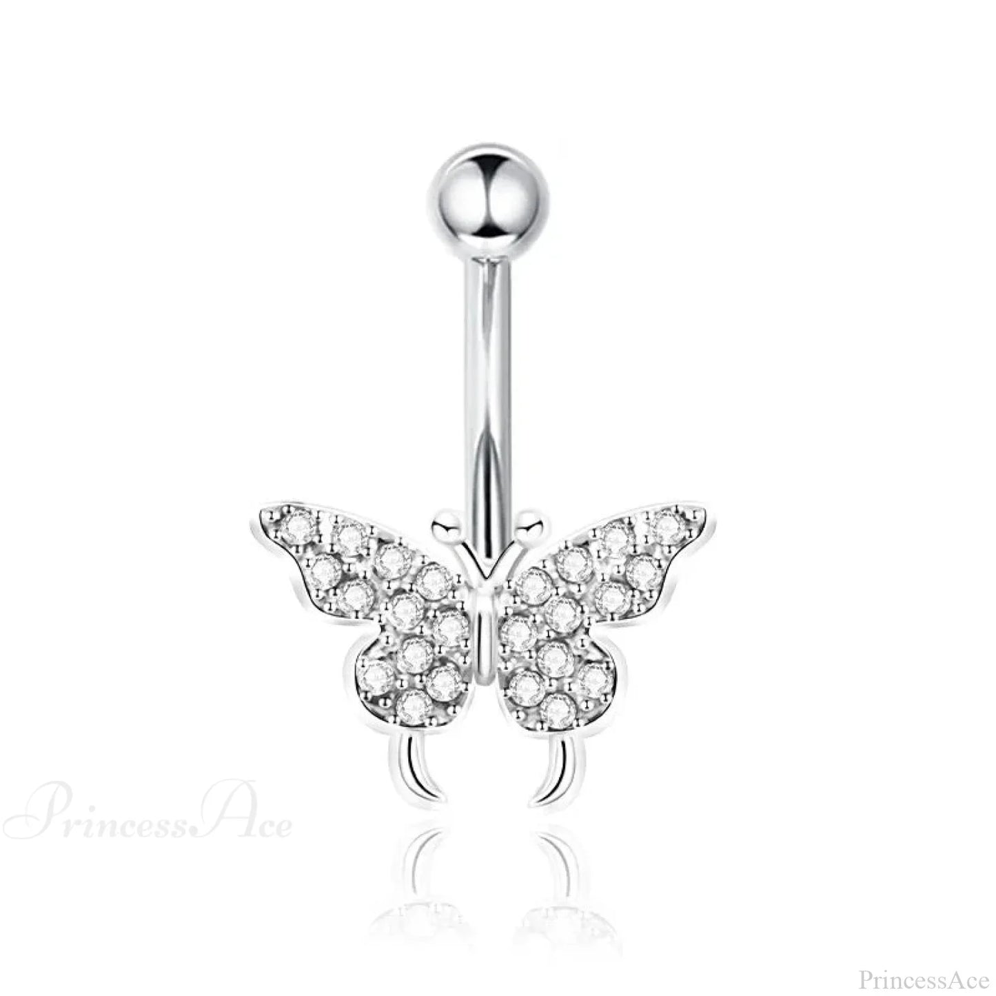 Crystal Heart Pink Gothic Belly Ring