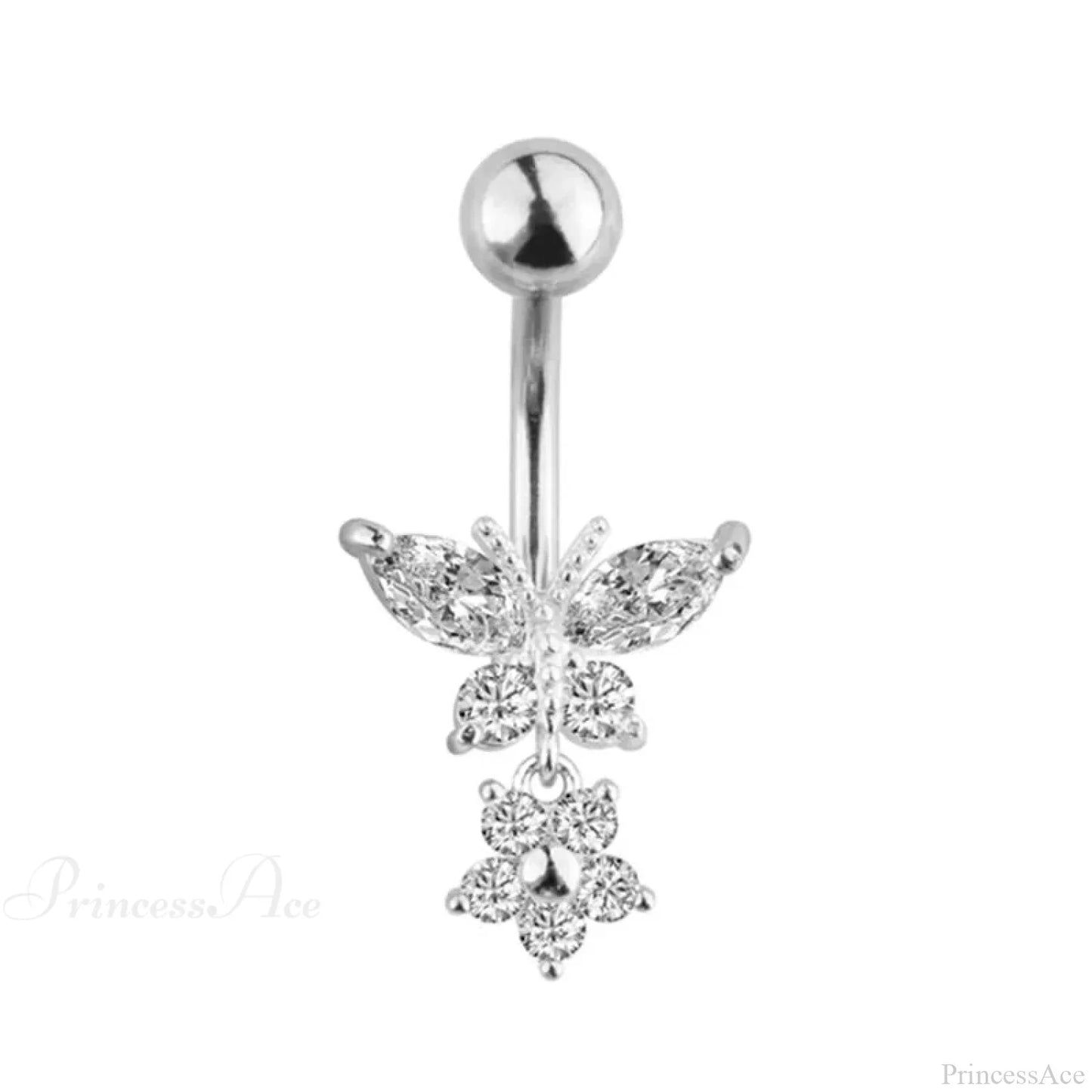 Crystal Heart Pink Gothic Belly Ring