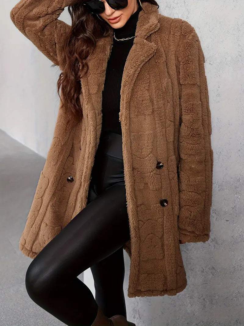 Catherine® | Soft solid color thermal coat with long sleeves