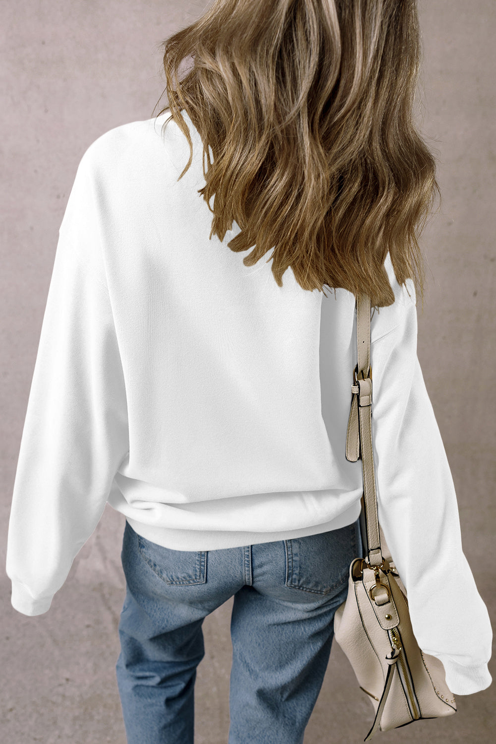 Evelyn | TEXAS crew neck sweatshirt with low shoulders