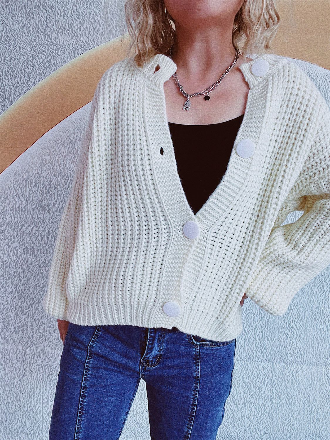 Adelheid | Long sleeve cardigan with buttons