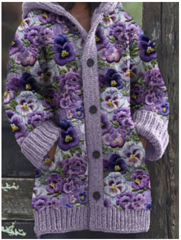 Leire | Warmly lined hoodie with a cat motif