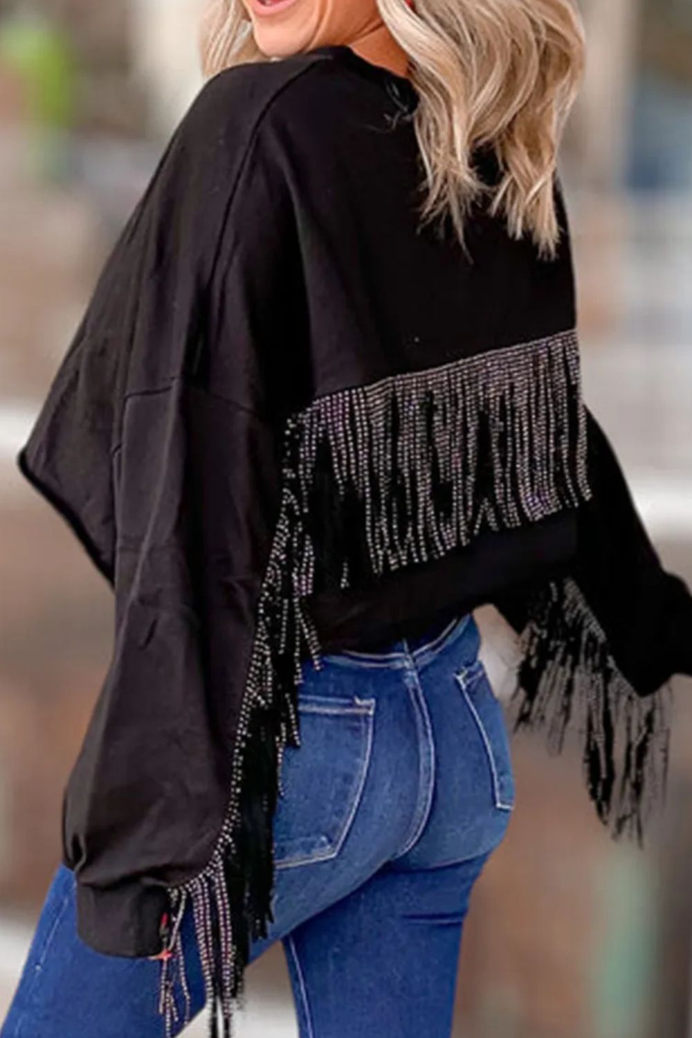 Marion | Long-sleeved sweatshirt with fringes