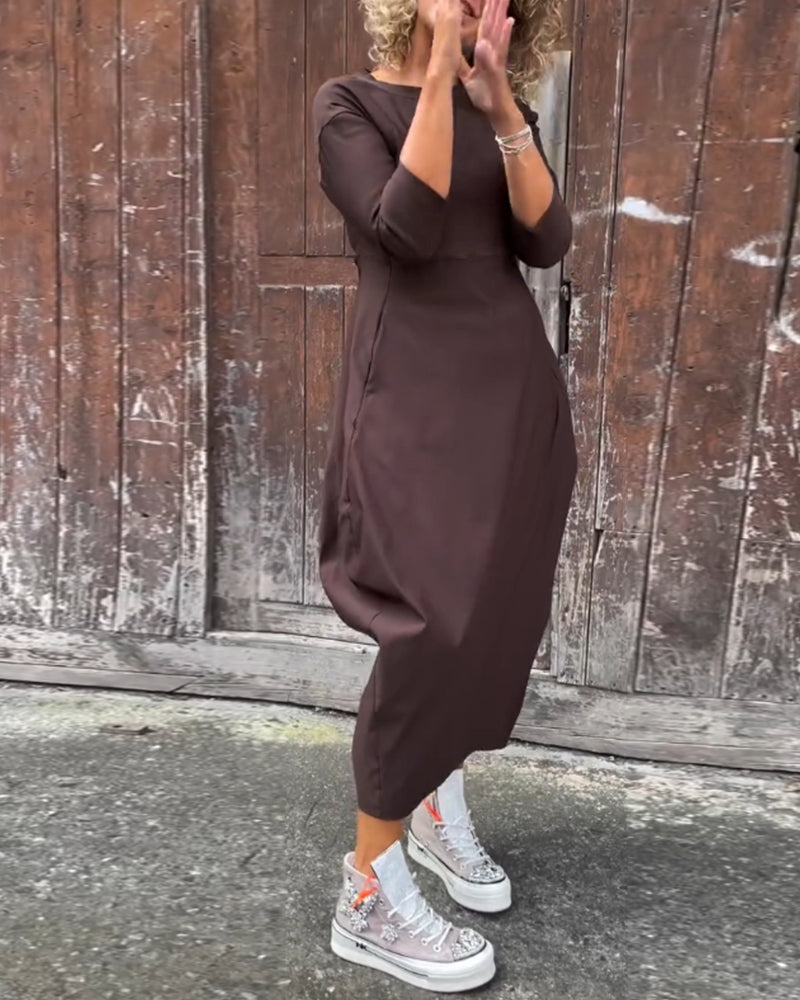 Alice | Elegant, simple Prosta dress with long sleeves and pockets