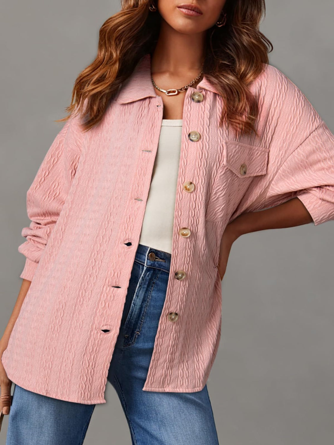 Rita | Structured long-sleeved jacket with button placket