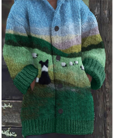 Maria | Warmly lined hoodie with a cat motif
