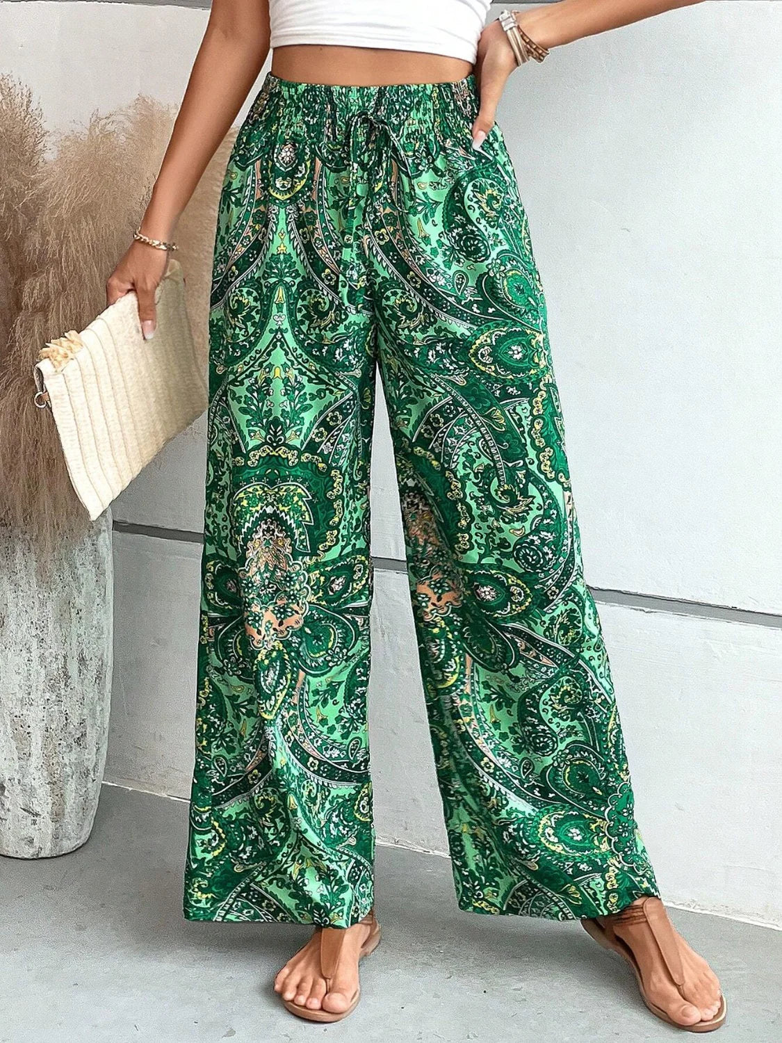Kimberly® | Elegant Printed Wide-Leg Trousers